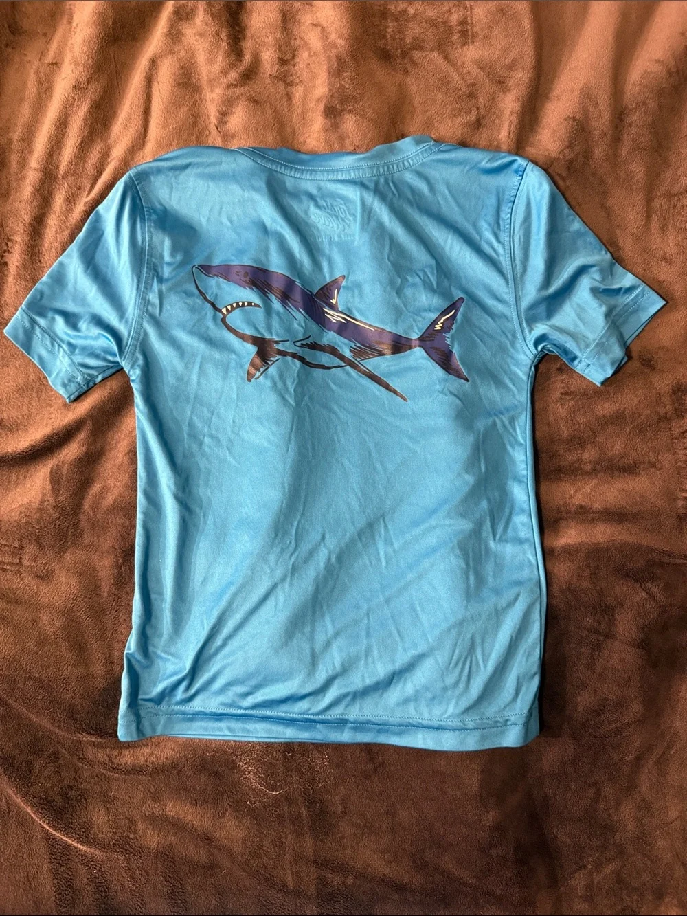 First Wave Light Blue Shark Swim Rashguard size 4/5 never worn